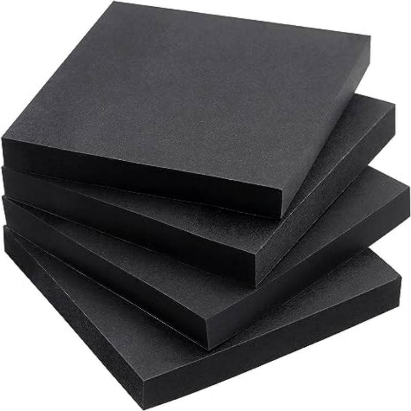 

200 Sheets Black Notepads, 7.6cm*7.6cm(3 in*3 in) Square Sticky Notes, Self-adhesive Memo Pad for Office, Home, School