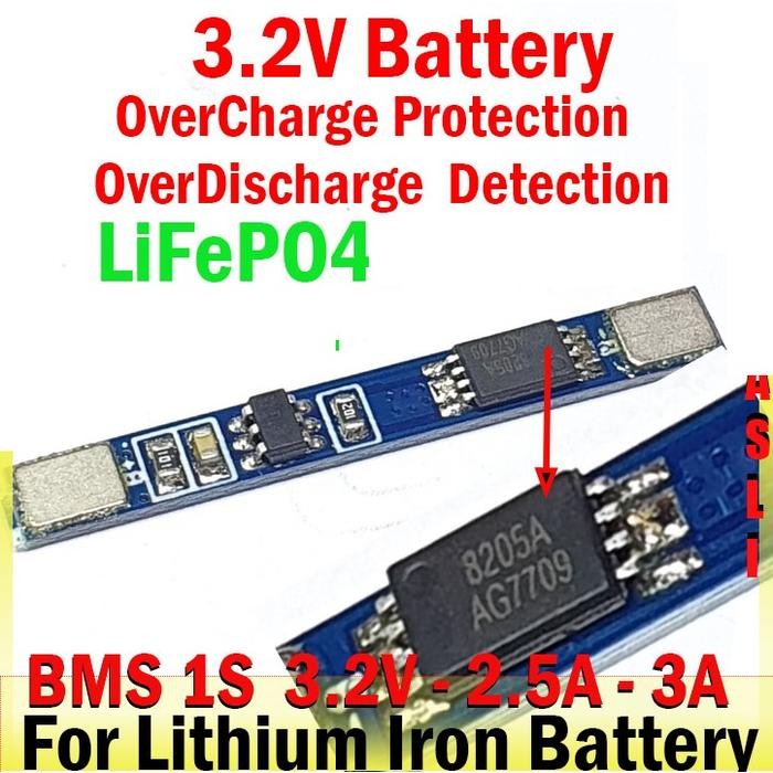 BMS 1S 2.5A 3A 3.2V Charger Protection Lithium Iron Battery 3.2Volt CARMUDIE