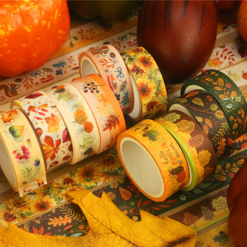 

10 pcs/set Harvest Autumn Washi Tape Set Scrapbooking Diy Journal Stationery Masking Tapes Deco Art Supplies Gift Sticker