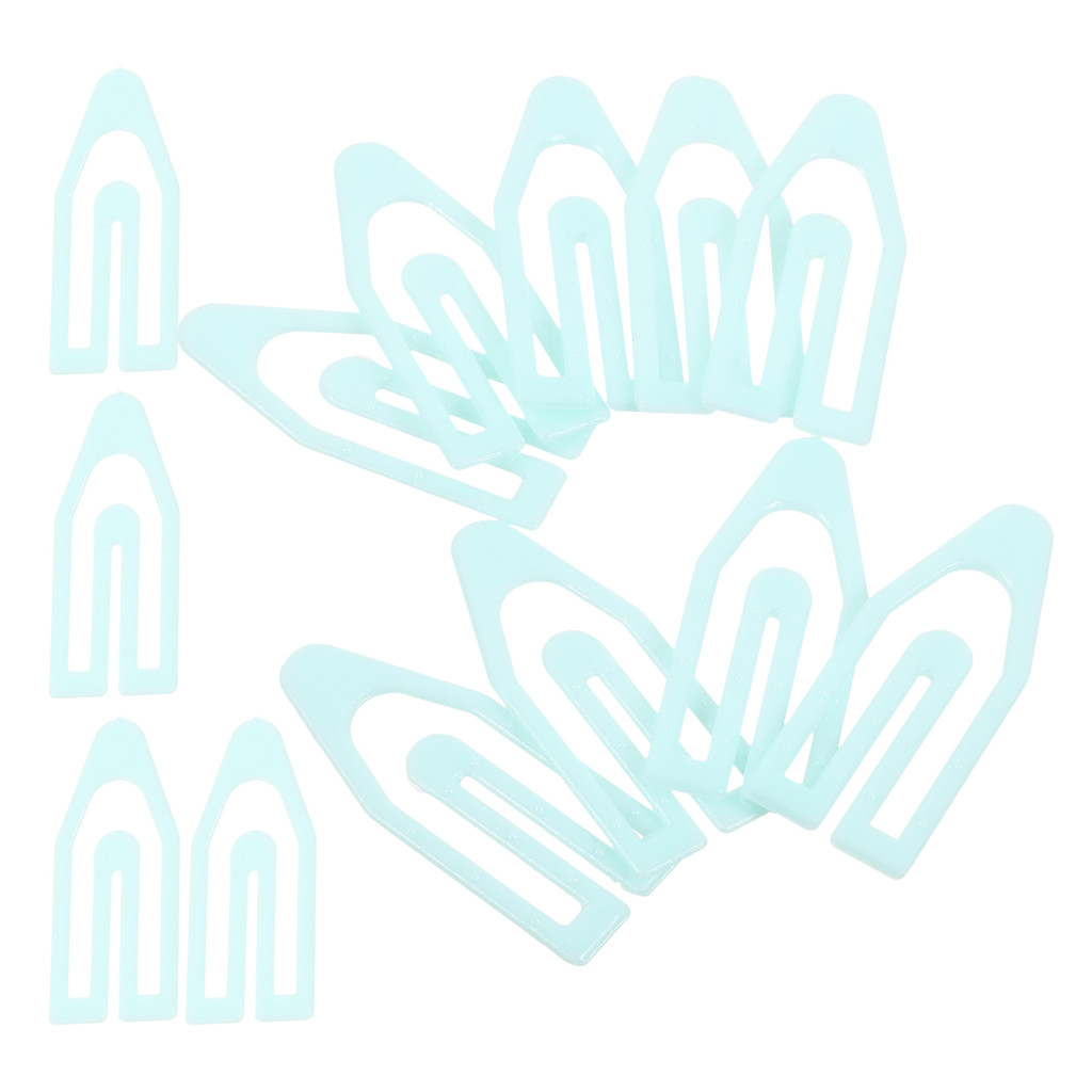 

60 Pcs Paper Document Small Office Paperclips Fixing Clips Plastic Marking Clips Office School Supplies Mint Green Durability