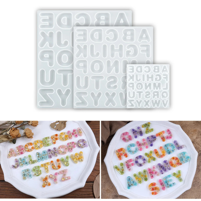 

Letter Keychain Epoxy Resin Mold DIY Letter Decoration Charm Silicone Mould Home Decor Gift Tools