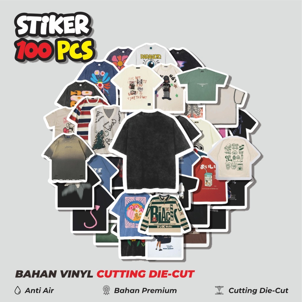 

Terbaru! 50 pcs Stiker T-Shirt V7 Dekorasi Lucu Kreatif untuk Notebook, Skateboard, HP