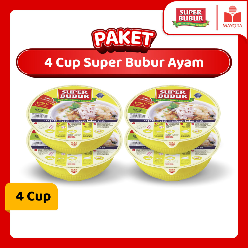 

Paket 4 Cup Super Bubur Ayam 64 gram
