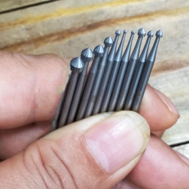 

10 Pcs Jewelry Setting Burr - 3/32Inch Shank Stone Setting Burs Cylinder - Cone Shape Lapidary Making Tools ZJY