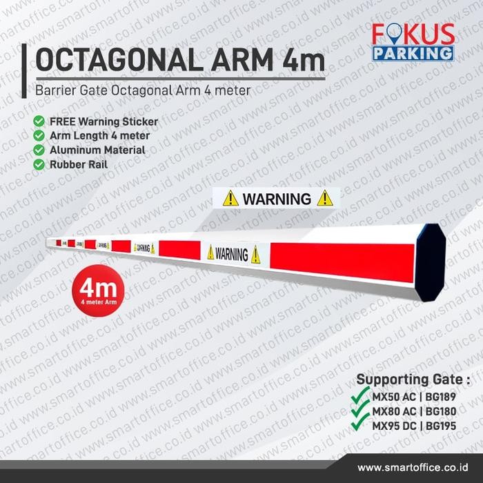 

Palang Barrier Gate 4 Meter Arm Palang Parkir 4m BONUS Sticker Warning - Palang Saja