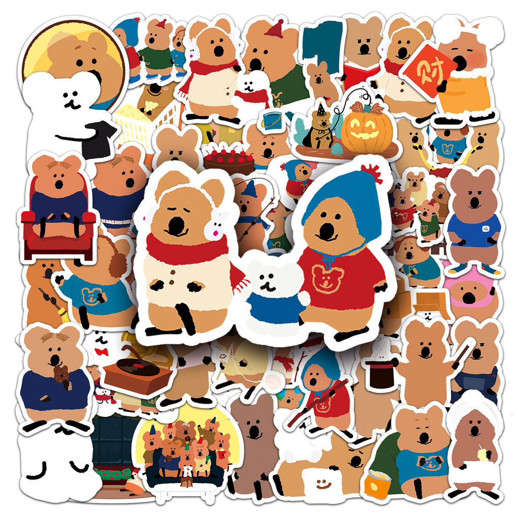 

50Pcs Cute Quokka Cartoon Stickers Decals For Phone Laptop Suitcase Notebook Skateboard Waterproof Stickers