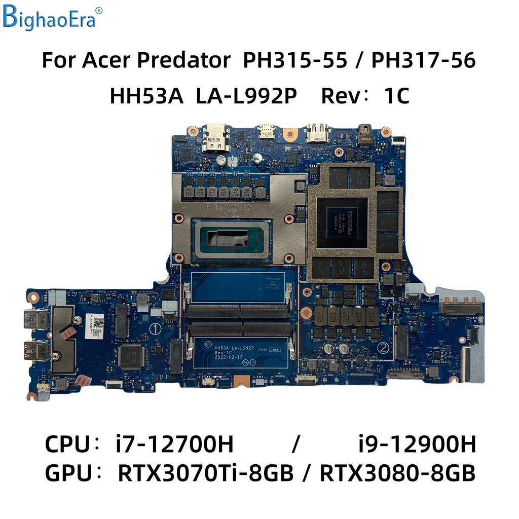 For Acer Predator PH315-55 PH317-56 Laptop Motherboard LA-L992P With i7-12700H i9-12900H CPU RTX3070