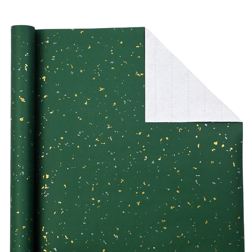 

Gift Wrapping Paper Roll, 1 Roll 17inch x 120inch, Green Gold Foil Design for Holiday, Birthday, Wedding, Party