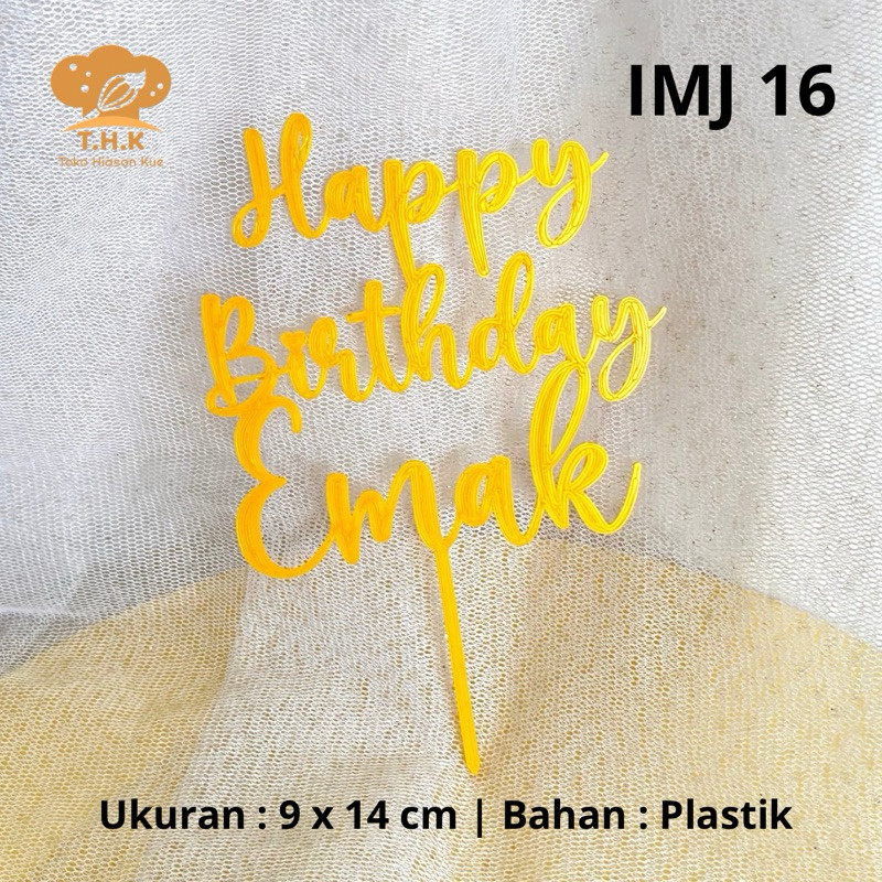 IMJ - Hiasan Tusukan Kue Cake Topper Happy Birthday Opa oma Emak Engkong Ama Grandma Grandpa (TALK)