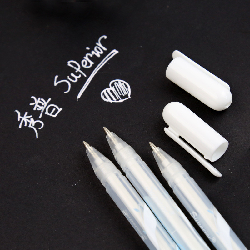 

4 pcs/lot Fine White Ink Hand Painting Sketch Scriptliner Highlighter Fluorescent Pen Art Markers Gift Stationery Escolar