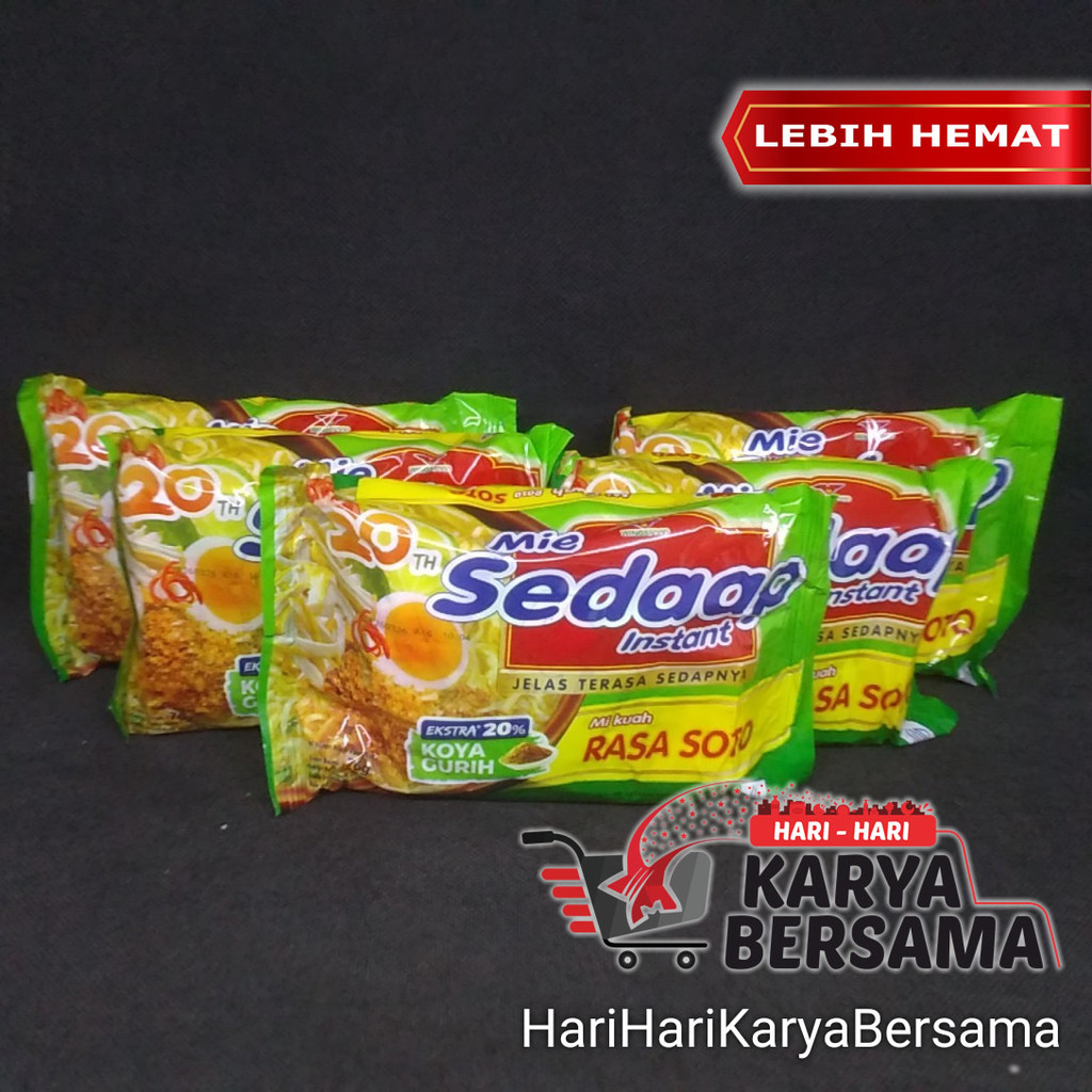 

MAKANAN MI INSTAN MIE SEDAAP SEDAP RASA SOTO PACK 5'S X 75GR