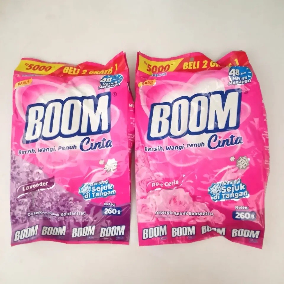 Boom Detergent Bubuk Sabun Cuci Baju 225gr / Deterjen Boom Sabun Cuci Baju boom MINORD