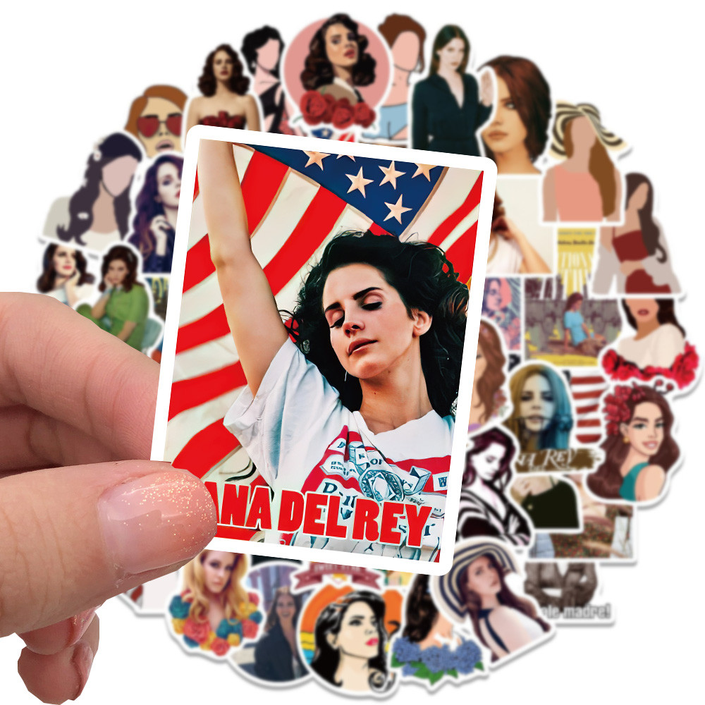 

50Pcs Singer Lana Del Rey Stickers Album Born To Die Decals for Guitar Bicycle Motor Car Skateboard Laptop Luggage Fans Gifts