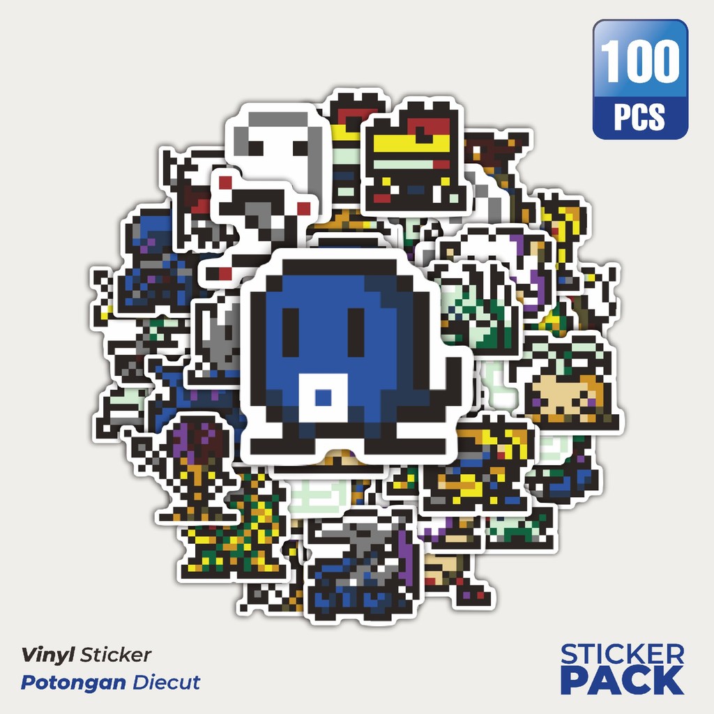 

Super Hemat! 100 PCS Stiker Pixel Digimon V15 Waterproof Aesthetic- Untuk Laptop, Motor, dan Helm - Paper Stationery Pack