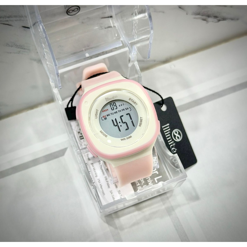 Jam Tangan Wanita Digital Anti Air Sport Kecil Terbaru Pink Karet Running Lari Running Jogging Cewek