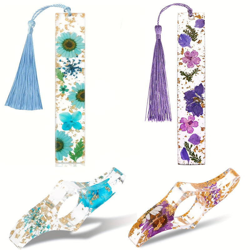 

2 Pcs Floral Acrylic Bookmarks Book Page Holders Colorful Tassel Floral Bookmarks Transparent Book Page Holders