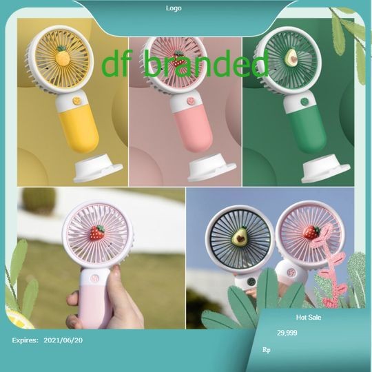 DF Portable Mini Fan Mini Kipas Lipat Fan Kipas Angin Portable Daya Penyimpanan Listrik Tangan Gengg