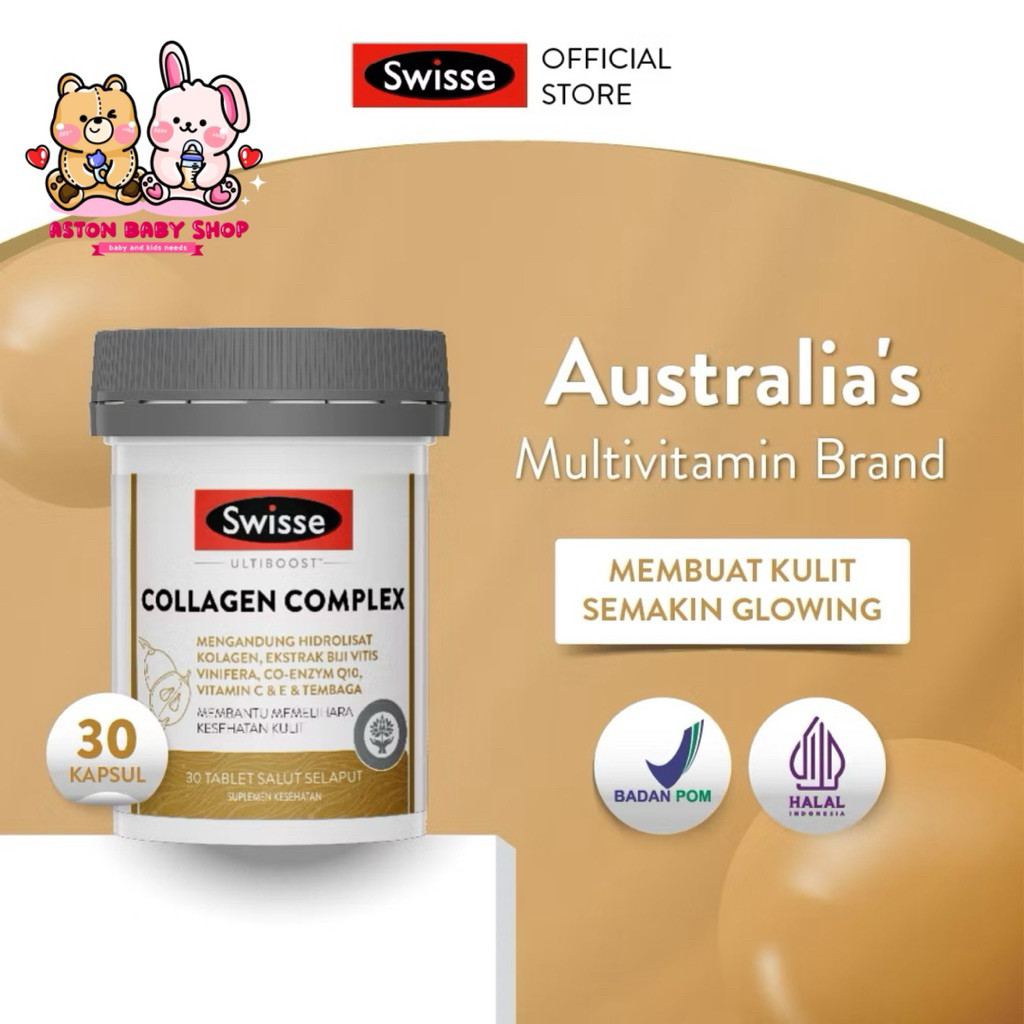 Swisse Ultiboost Collagen Complex 30 Caps - Swisse Supplemen Kolagen , Vitamin C & E - Swisse Vitami