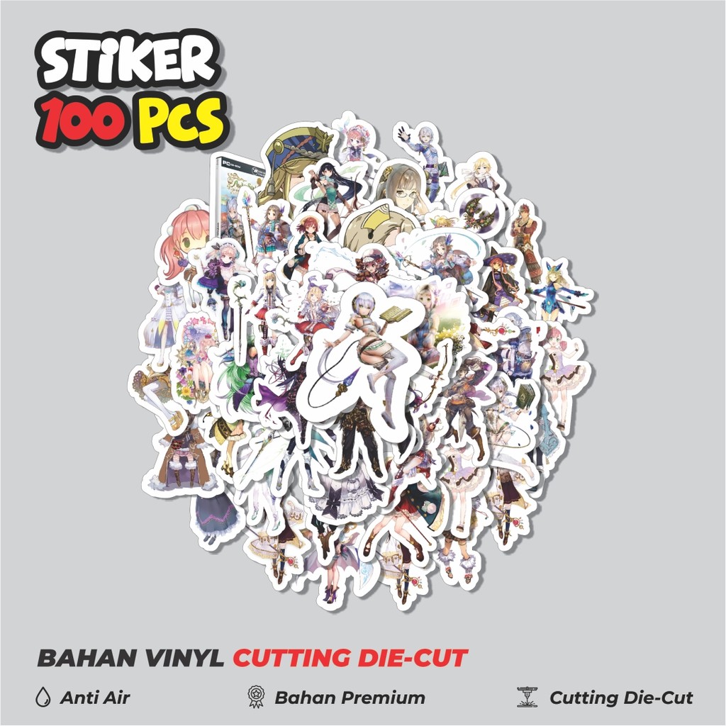 

Terbaru! 50 pcs Stiker Game Series Atelier Sophie Karakter Mix Dekorasi Lucu Kreatif untuk Notebook, Skateboard, HP