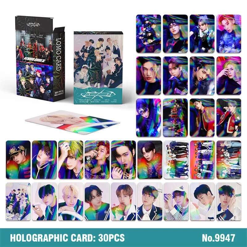 

30pcs/set ATEEZ Laser Card Album LOMO Card Holographic Card Collectible Card Postcard Hongjoong Seonghwa San Glitter Photo Card