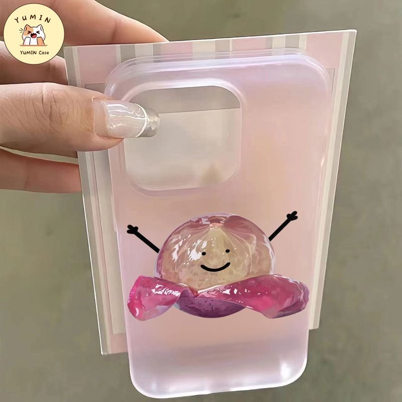 Casing Lembut Anggur Ungu Kartun Lucu Kompatibel Untuk IPhone 7Plus XR 15 13 11 16 14 12 Pro Max X X