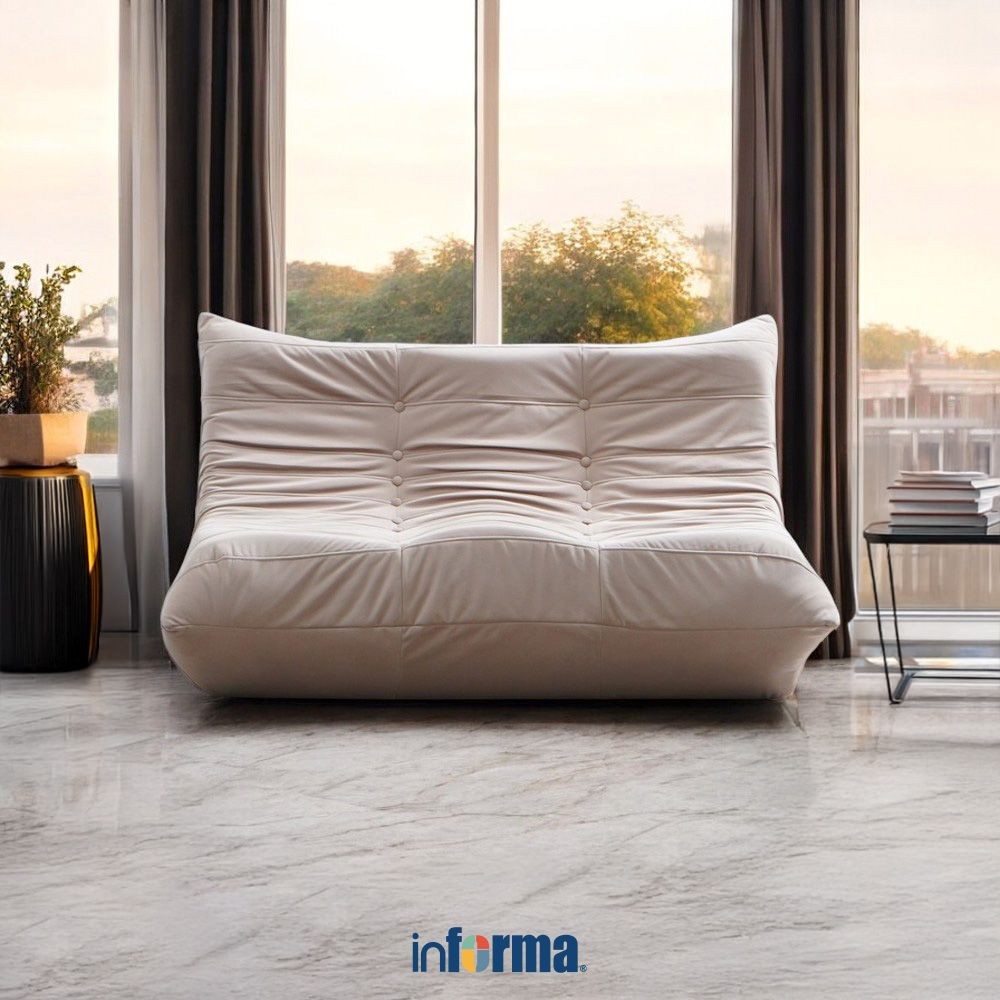 Informa Mozart Sofa Fabric 2 Seater - Krem Sofa Ruang Tamu Kursi Sofa Sofa Minimalis Kursi Ruang Tam