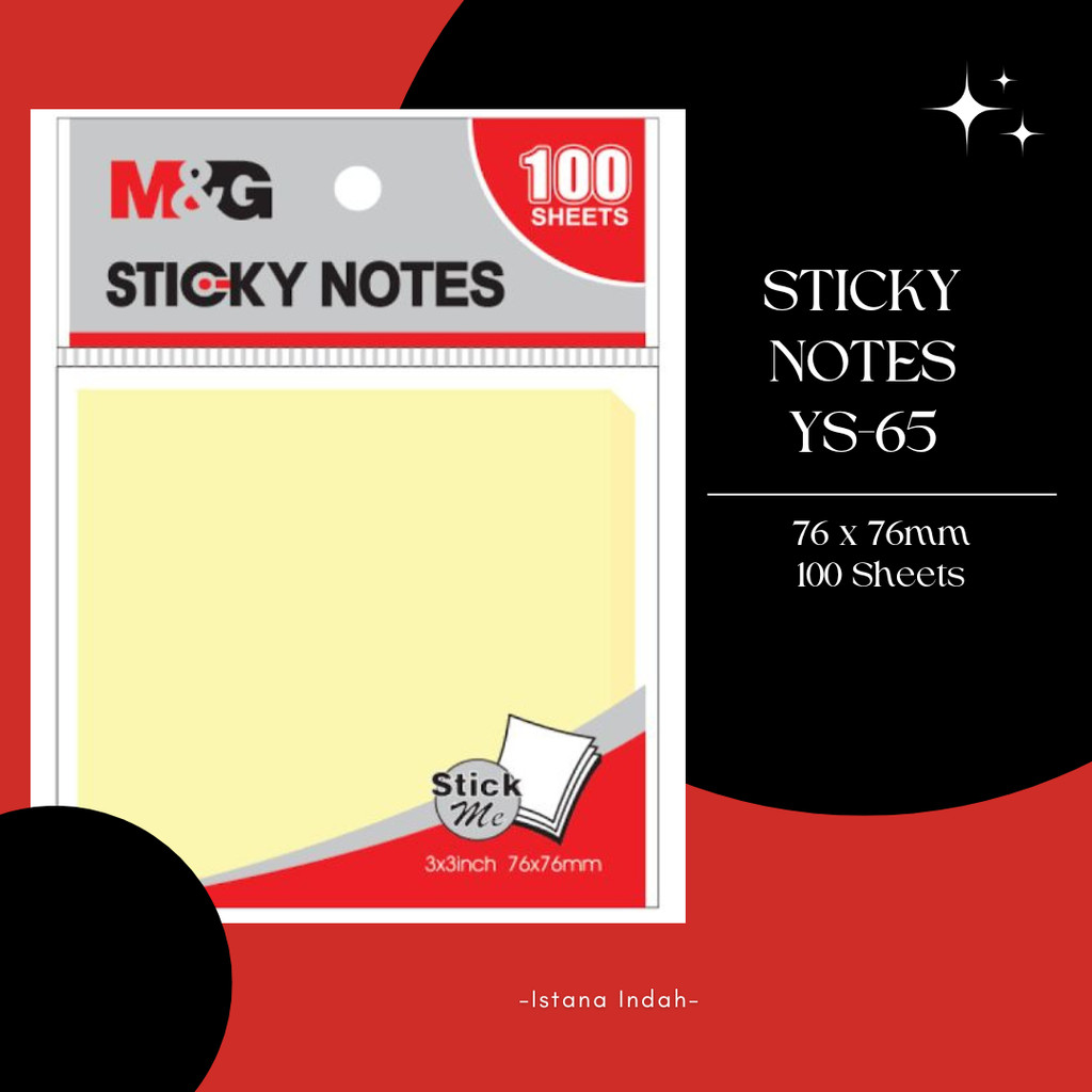 

M&G STICKY NOTES 100 SHEETS 76X76MM YS-65