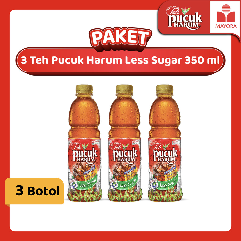 

Paket 3 Teh Pucuk Harum Less Sugar MT 350 ml