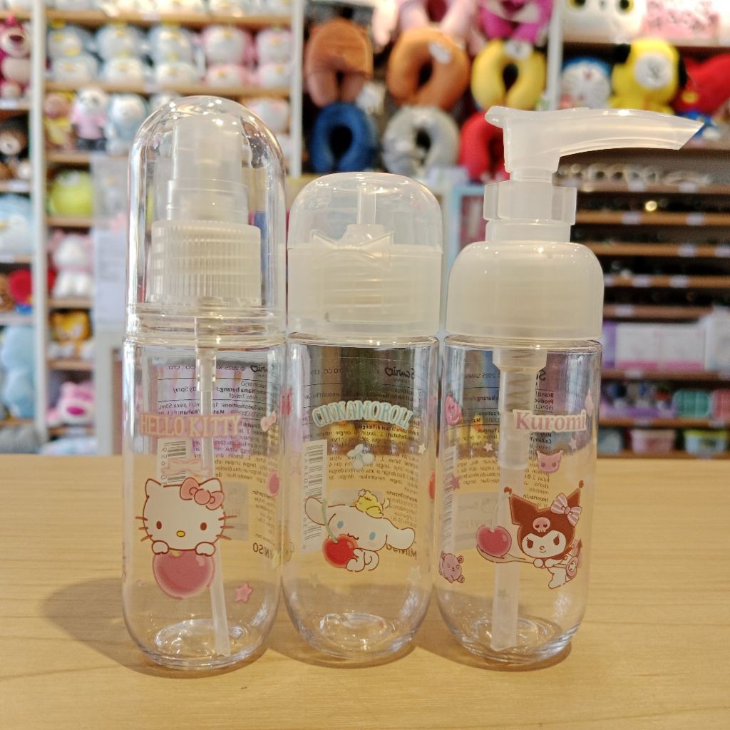 MINISO Sanrio Character Bottle (50ml) (Lotion Bottle, Flip-Cap Bottle,  Spray Bottle) BOTOL ISI ULAN