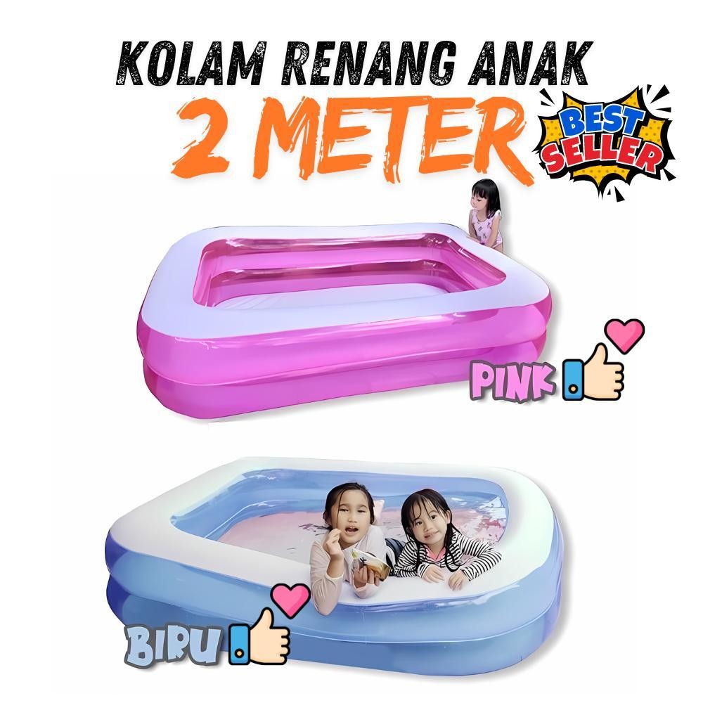 (COD) Kolam renang anak 2 METER kolam mandi bola ukuran jumbo inflatable pool kolam renang karet KER