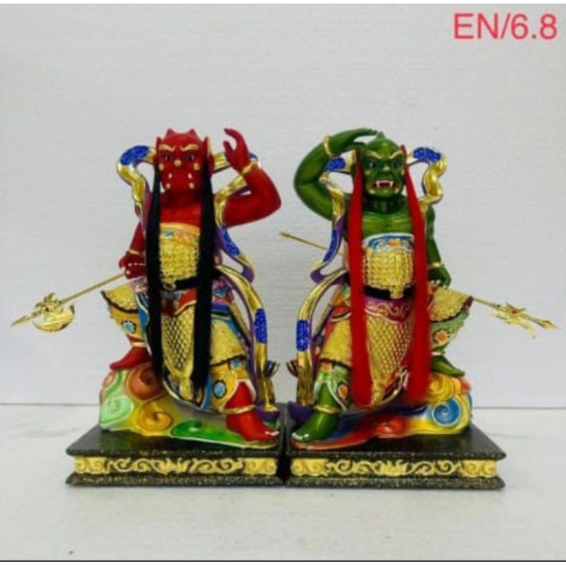 patung dewa pengawal mazo/ maco /mazu - 12inch - kayu taiwan