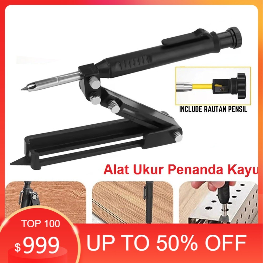 

Alat Ukur Penanda Kayu Multifungsi dengan Rautan Pensil untuk Menandai Lingkaran Garis dan Sudut Presisi Cocok untuk Tukang Kayu Pengrajin dan DIY
