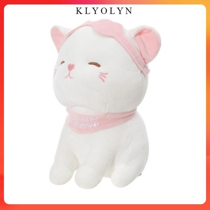 Kitten cat Plush toy MINISO - boneka Kucing posisi duduk super lucu - with eye mask