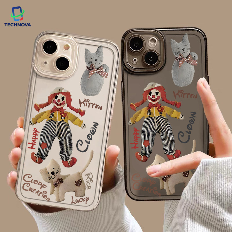 Casing IPhone Boneka boneka badut Transparan Soft Case Fashion Cocok untuk iPhone 11 12 13 14 15 16 