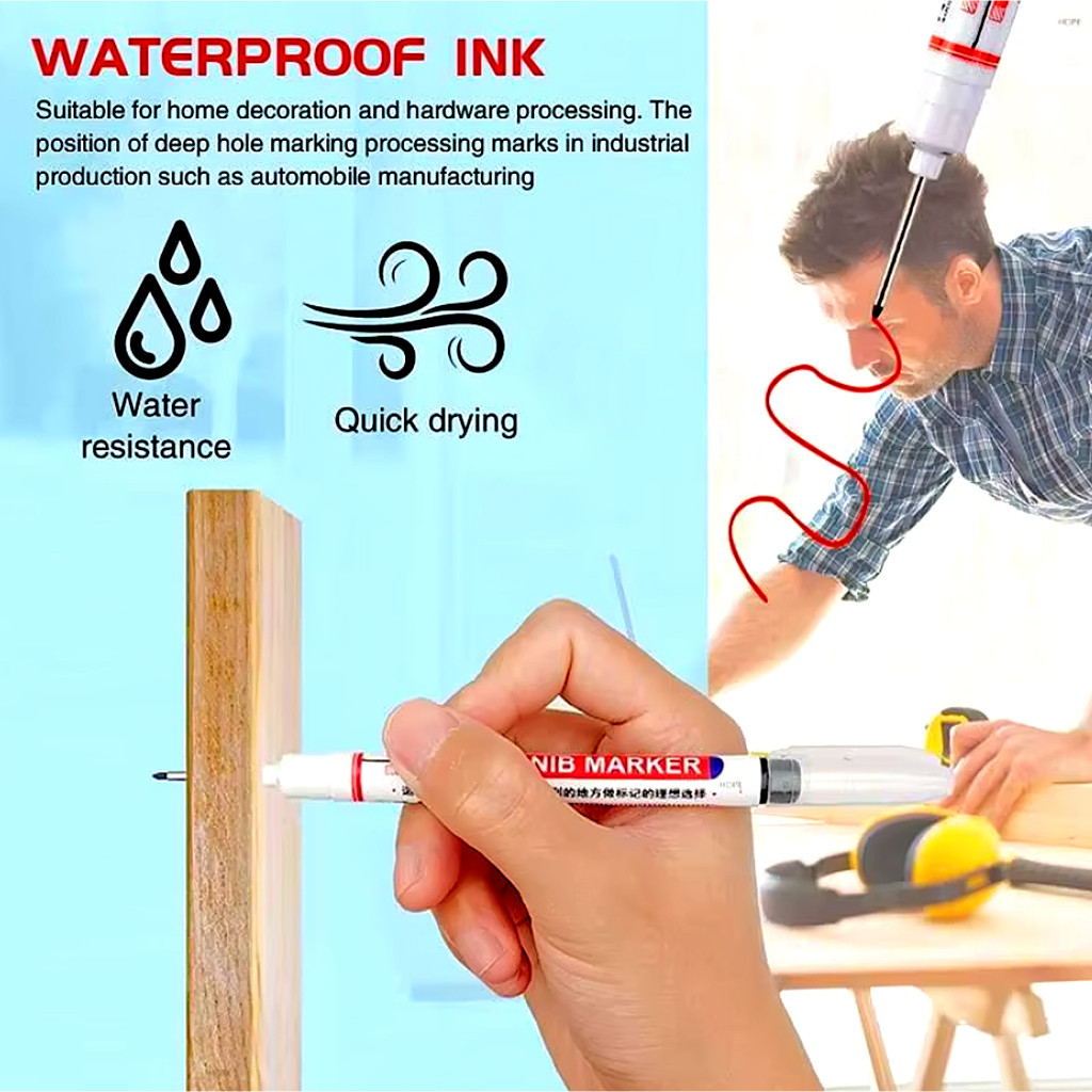 

Spidol Pulpen Pena Permanen Tukang Bangunan Kepala Panjang Long Nip Tip Waterproof Paint Marker Penanda Besi Kayu Plastik Ban Mobil Motor Tahan Air