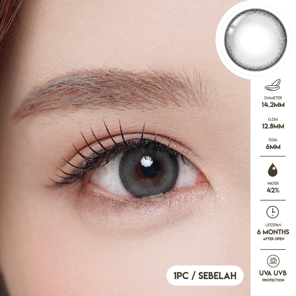 [1pc] MIKHAYLOVESHOP Softlens ODDIS Pure Gray / Grey new