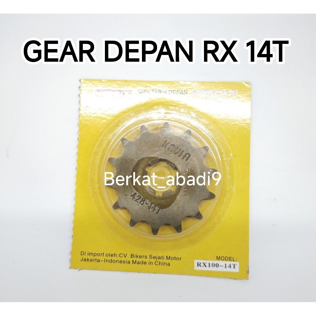 Yamaha 14T Gear Gir Gigi Depan Baja Yamaha Rxk Vega Jupiter z Fizr 14T
