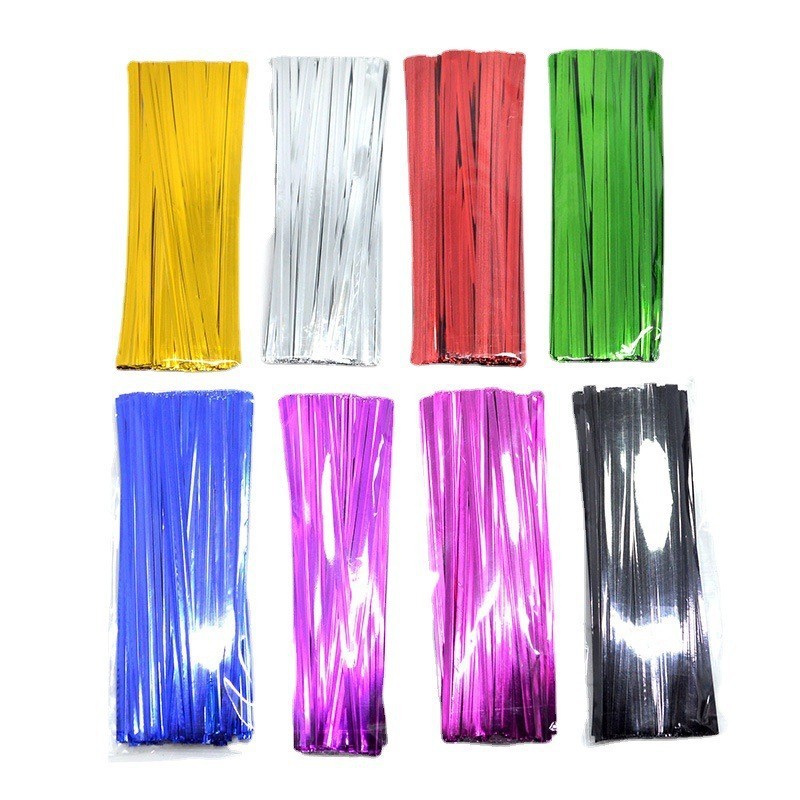 

100 Pcs 3.97" Twist Ties Plastic Metallic Twist Ties For Bags Wire Tie Reusable Twist Bread Ties For Household Office Use
