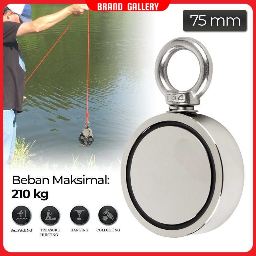 Taffware Magnet Gantungan Round Hook Strong Neodymium 75mm - D75