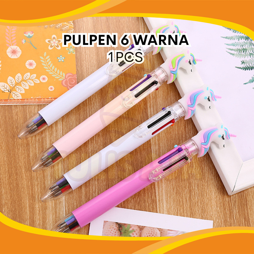 

PULPEN MULTICOLOR 6 WARNA KARAKTER UNICORN