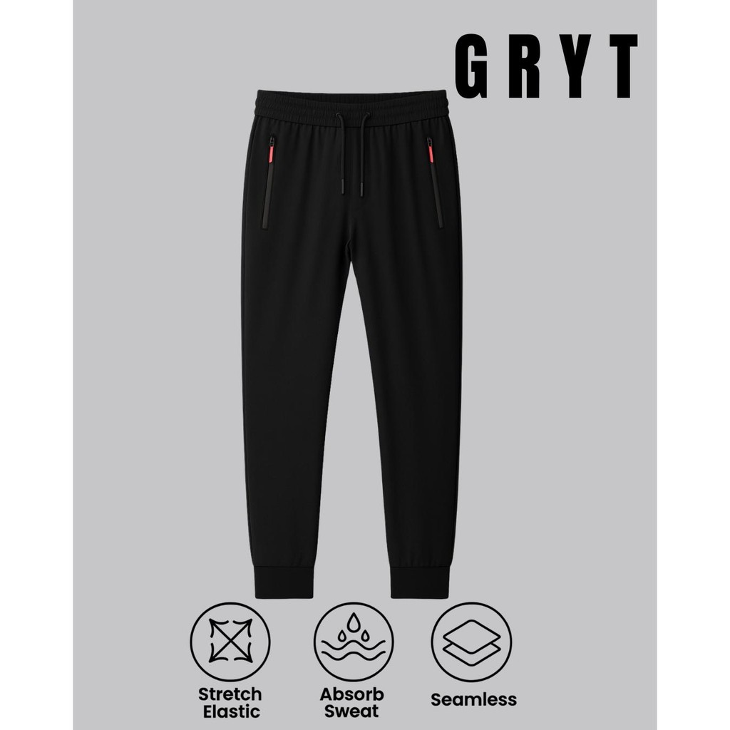 Celana Pria Cargo gryt Waterproof Saku Ritsleting Zipper Celana Cargo Kasual Olahraga Elastis Scuba 