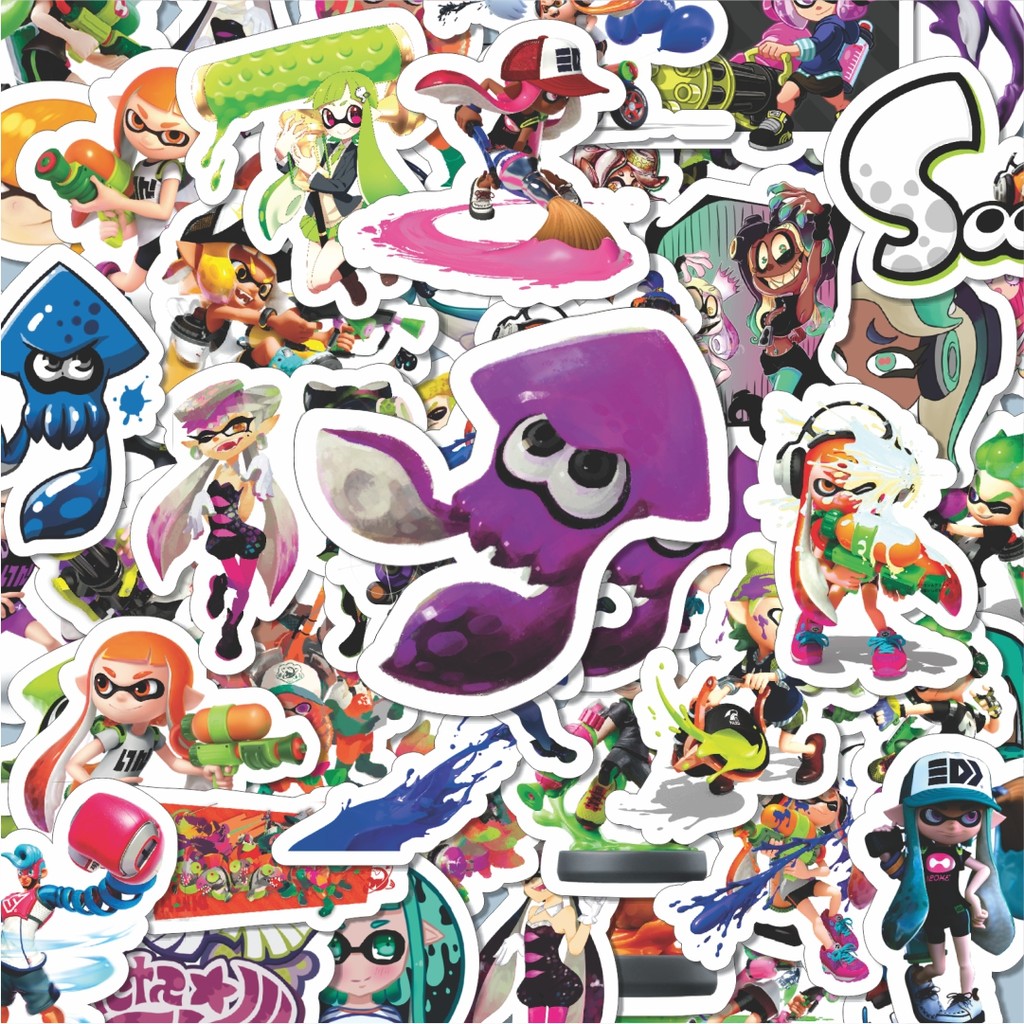 

100PCS Lucu Stiker Game Series Splatoon Karakter Mix 5 Stiker Aesthetic Stiker Anti Air Stikers Berperekat Waterproof sticker decal buat Motor Helm Buku Journal Koper Casing HP Laptop Botol Minum Hadiah anak