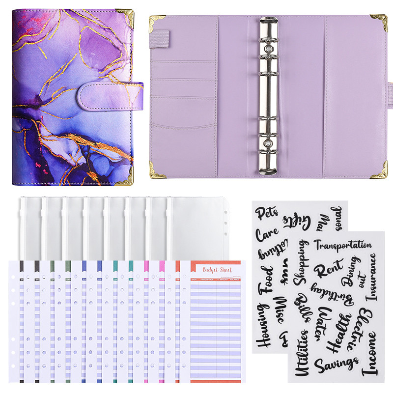 

A6 Marble Colorful Money Budget Planner Binder Zipper EnvelopesCash Envelopes For Budgeting Money Organizer For Budget Binde