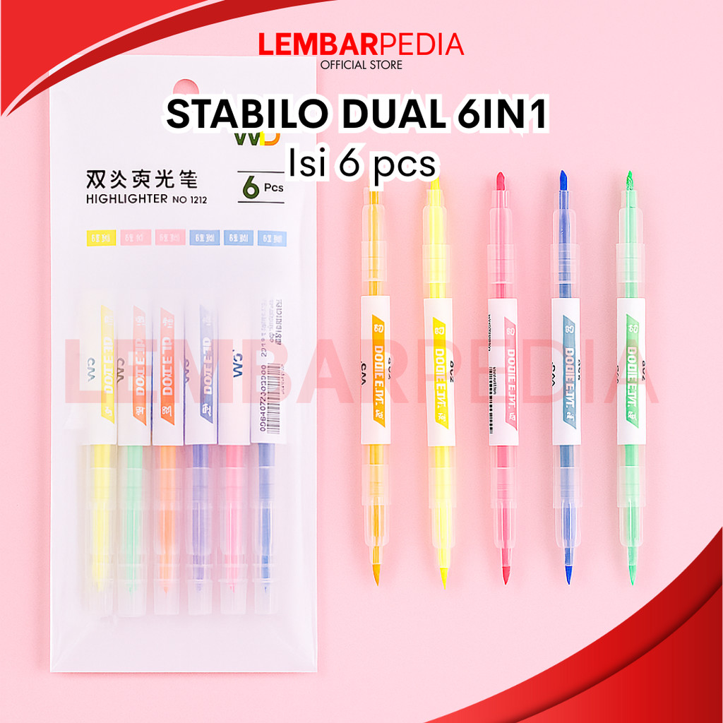 

STABILO SET ISI 6 WARNA | STABILO 2 KEPALA HARGA PER SET ISI 6 PCS