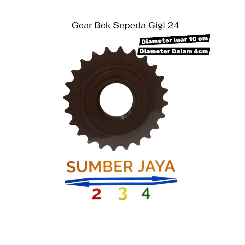 Freewheel Gir Gear Kriwil 24T Brown Sepeda Jadul Vintage ger gir belakang sepeda ontel engkol