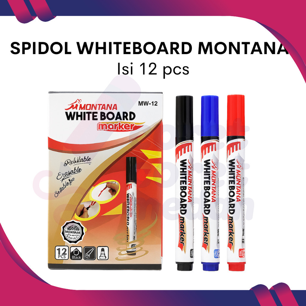 

SPIDOL MONTANA MW-12 WHITE BOARD PER BOX ISI 12PCS