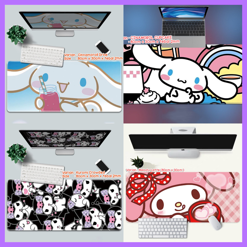 LUCKY CAT - SANLIO CHARACTERS PREMIUM MOUSE PAD PANJANG | LARGE KEYBOARD PAD | GAMING MOUSE PAD | MO
