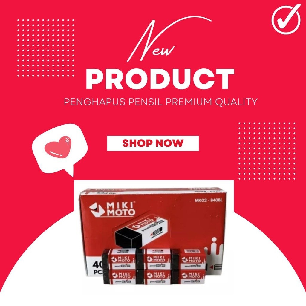 

40 Pcs Penghapus Pensil Kecil 1 Pack