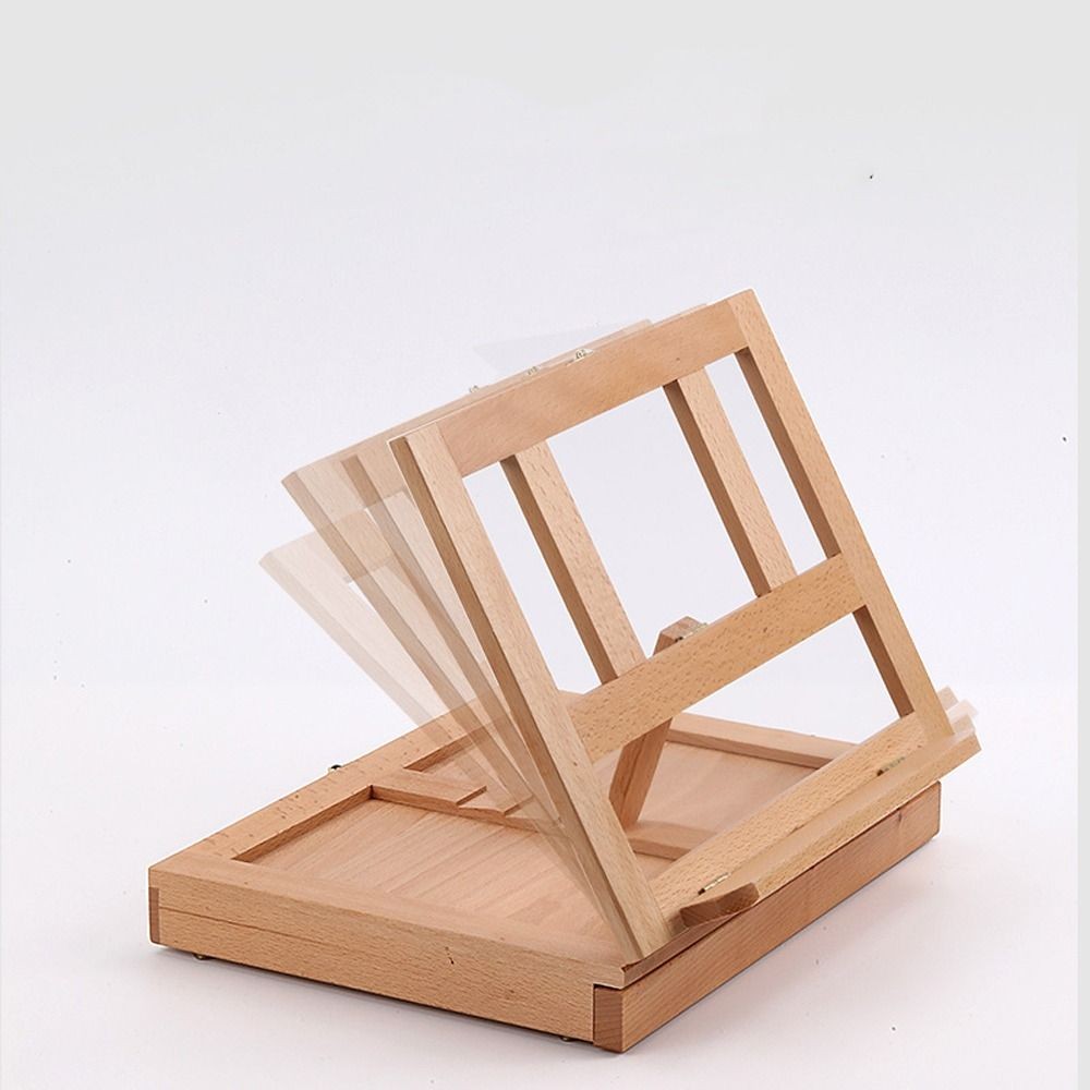 

Beech Wood Portable Wooden Table Easel Adjustable Multifunction Art Painting Easel Box Professional Folding Easel For Artists