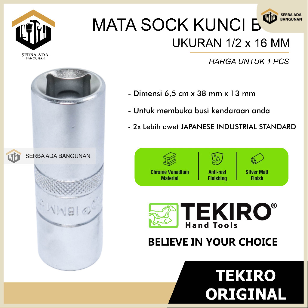 TERBARU SAB TEKIRO KUNCI BUSI 16MM 21MM TEKIRO / TEKIRO - KUNCI BUSI 16MM 21MM / Kunci Sok Busi 16mm